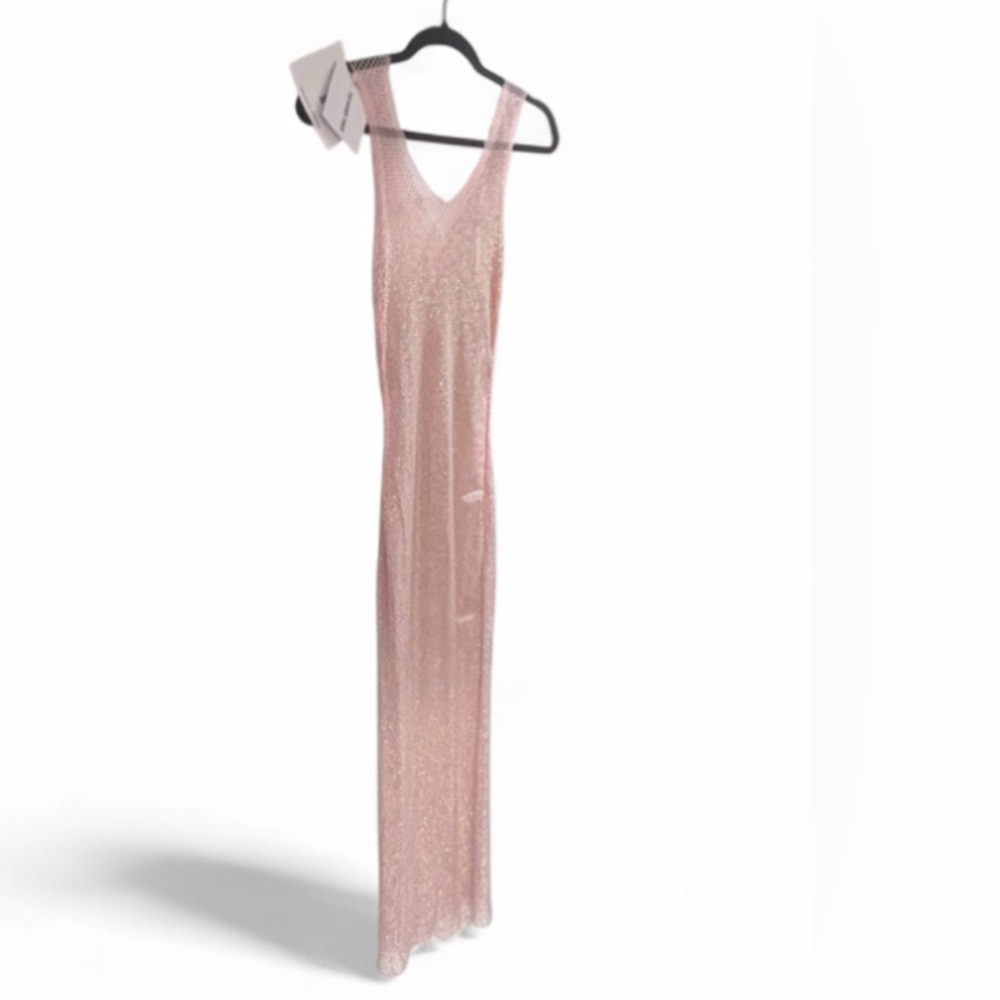 Chic Pink Sleeveless Maxi Dress